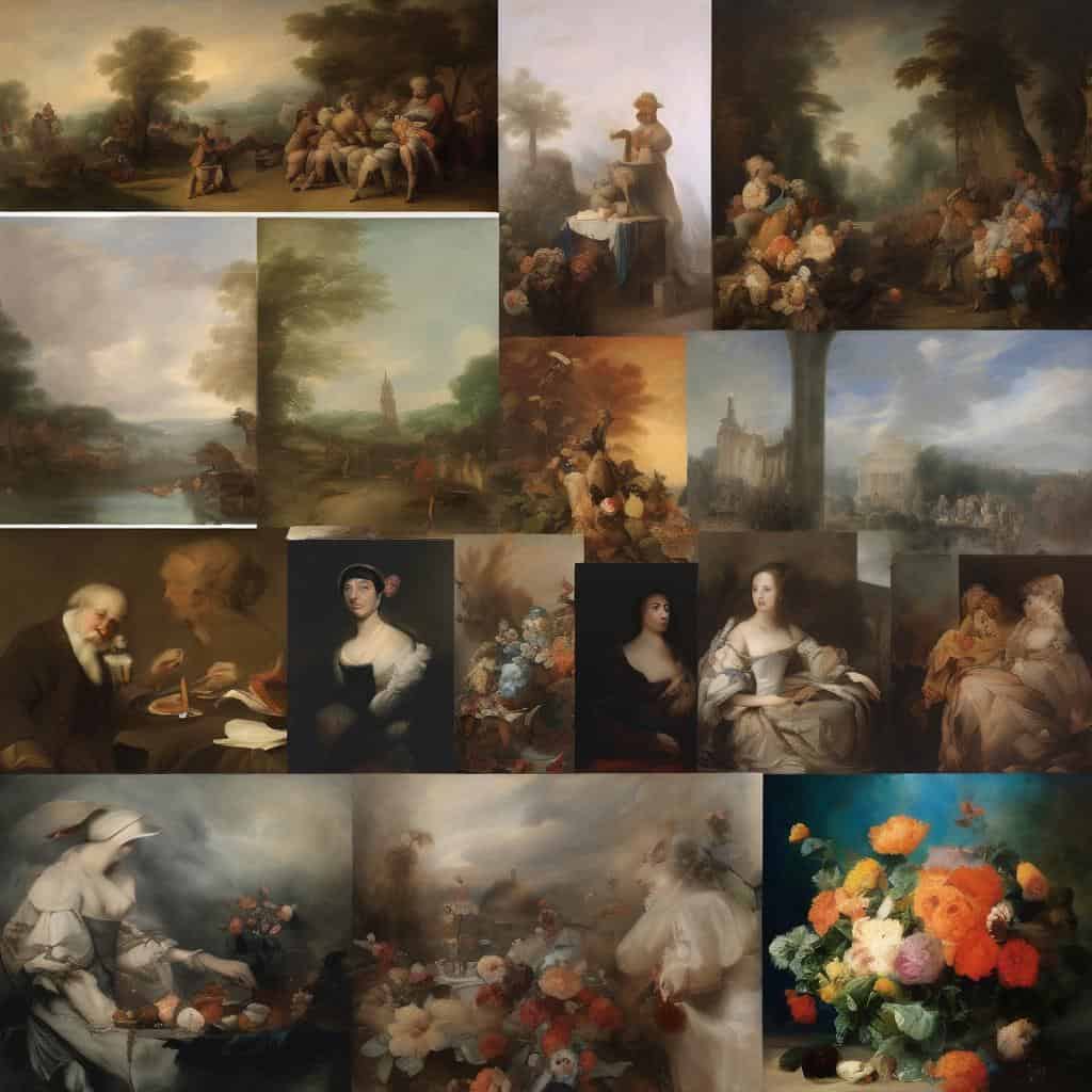 Παραδοσιακές ζωγραφιές και δημιουργία με τεχνικές χαράξης σε πίνακες ζωγραφικής.