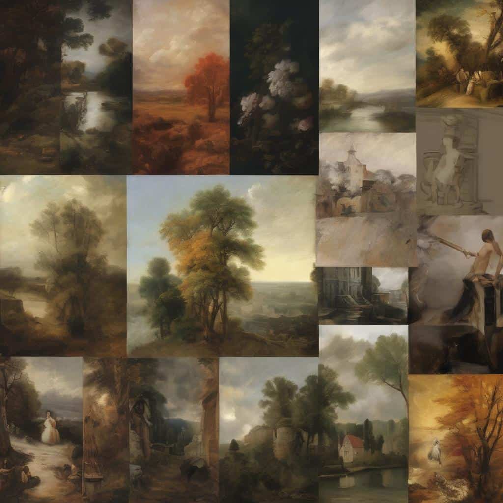 Ομορφές τοπικές σκηνές και τοπία φυσικής ζωγραφικής τέχνης.